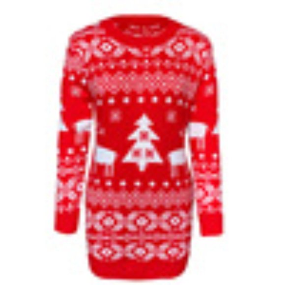 Red Christmas Sweater Dress Micro Mini Sexy Dress for the holidays - Picture 5 of 9